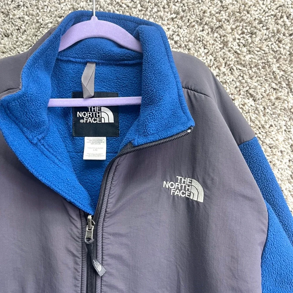 The North Face Jacket Kids Large‎ Blue & Gray Denali Full Zip Fleece